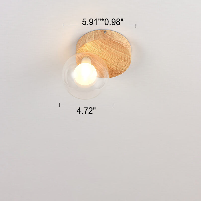 Plafonnier japonais en bois et verre design minimaliste