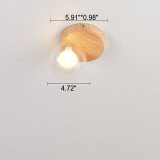 Plafonnier japonais en bois et verre design minimaliste