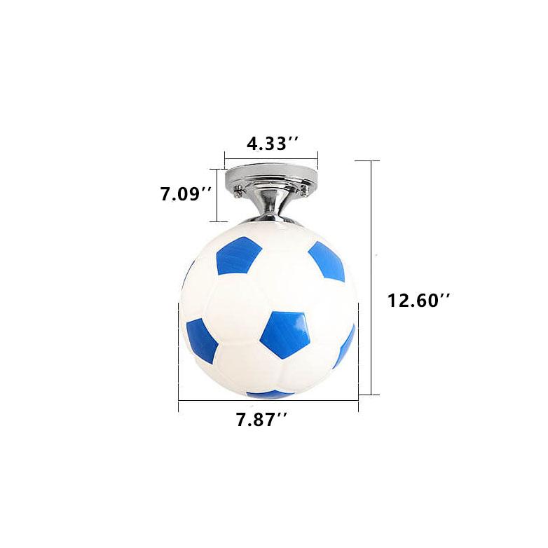Suspension design ballon de football en verre moderne