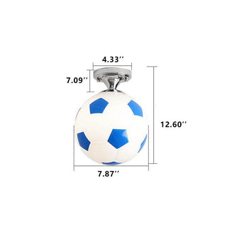 Suspension design ballon de football en verre moderne