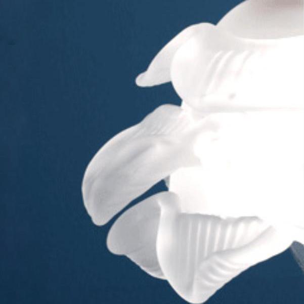 Suspension vintage verre pétales blanc cuivre doré