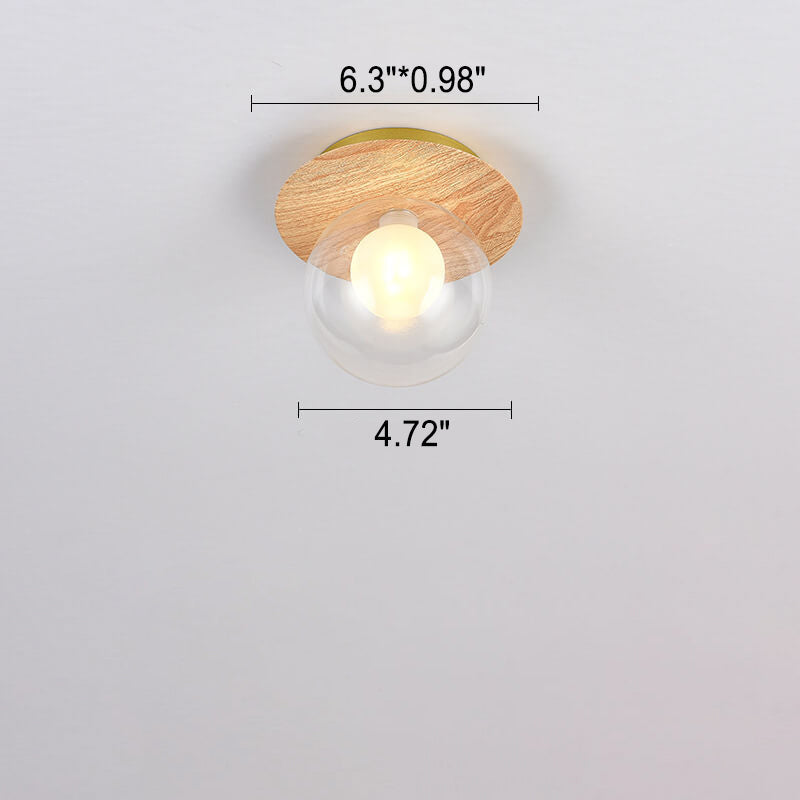 Plafonnier japonais en bois et verre design minimaliste