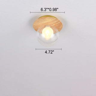 Plafonnier japonais en bois et verre design minimaliste