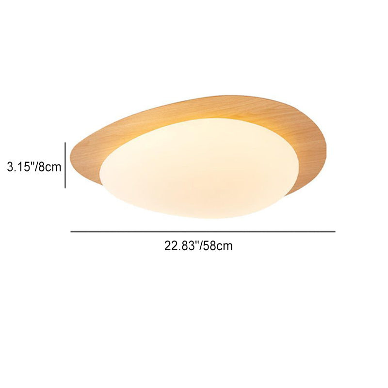 Plafonnier LED scandinave en bois naturel design moderne