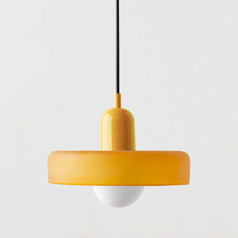 Suspension design moderne bicolore en verre coloré