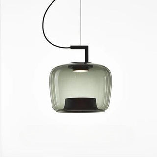 Suspension design en verre coloré et métal noir