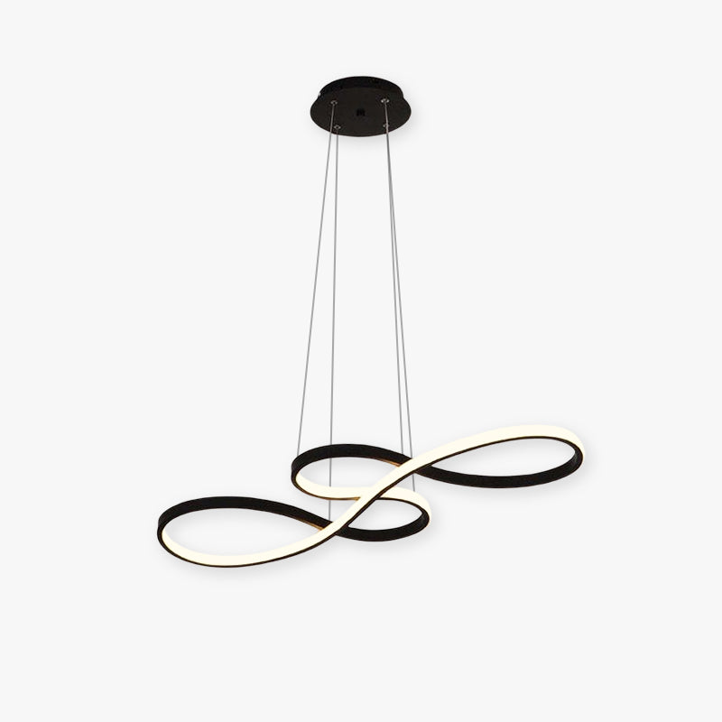 Suspension LED design infini en métal doré moderne