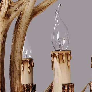 Suspension bois de cerf design en résine rustique