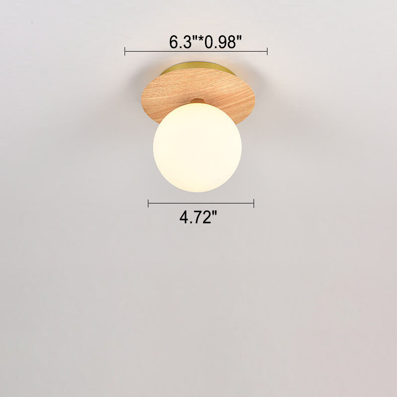 Plafonnier japonais en bois et verre design minimaliste