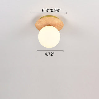 Plafonnier japonais en bois et verre design minimaliste