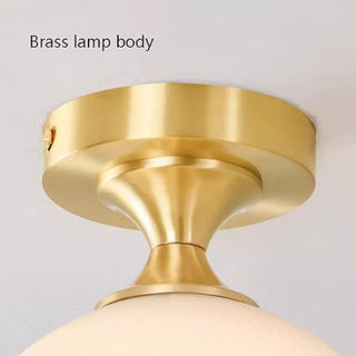Suspension moderne verre blanc laiteux et doré