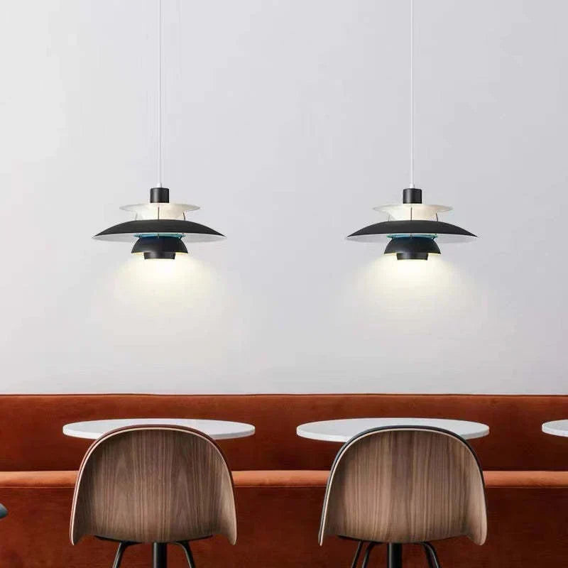 Suspension design scandinave LED métal multicouches