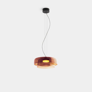 Suspension moderne en verre multicouche LED design