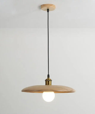 Suspension scandinave bois naturel et laiton doré