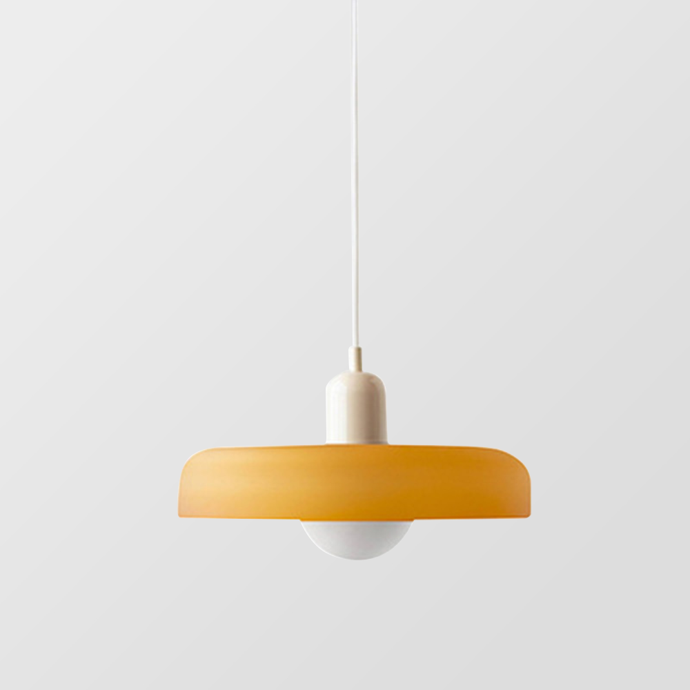 Suspension design moderne bicolore en verre coloré