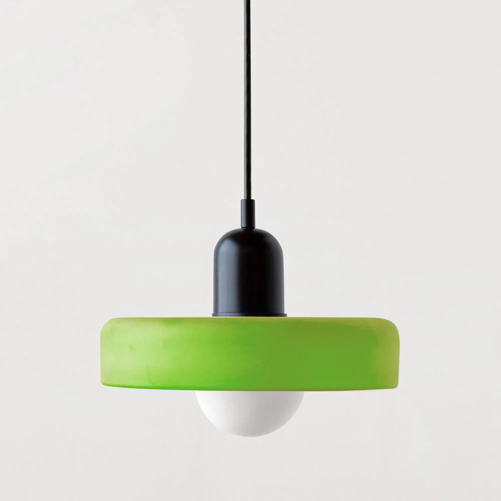 Suspension design moderne bicolore en verre coloré