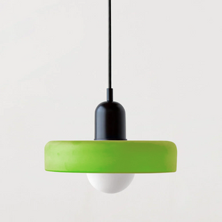 Suspension design moderne bicolore en verre coloré