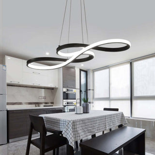 Suspension LED design infini en métal doré moderne