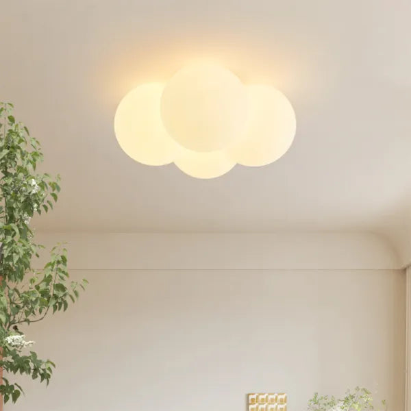 Plafonnier design moderne LED forme nuage blanc