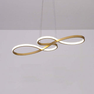 Suspension LED design infini en métal doré moderne