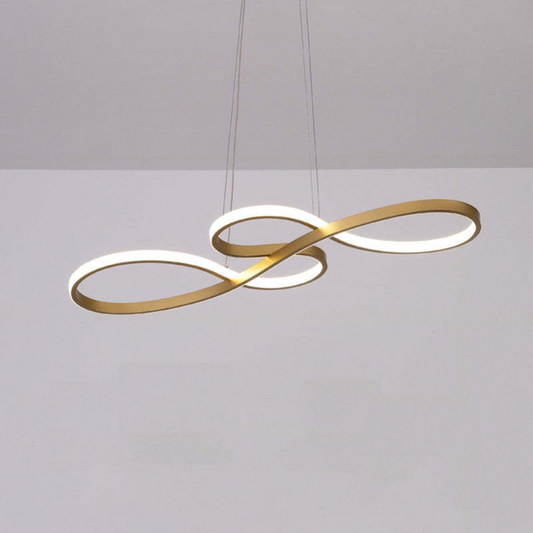 Suspension LED design infini en métal doré moderne