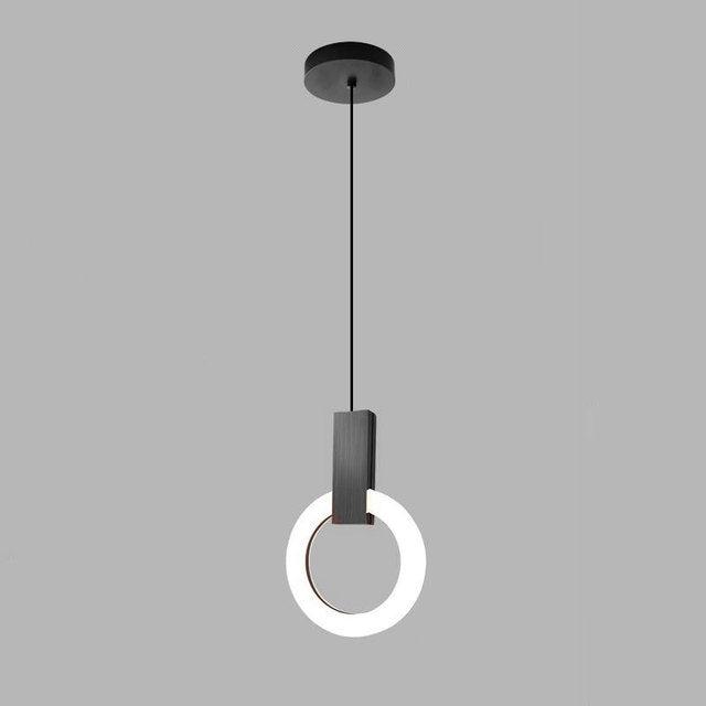 Suspension LED design anneau nordique en métal