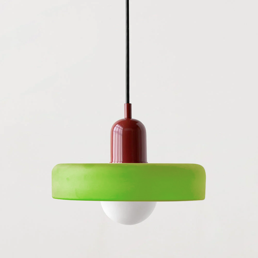 Suspension design moderne bicolore en verre coloré
