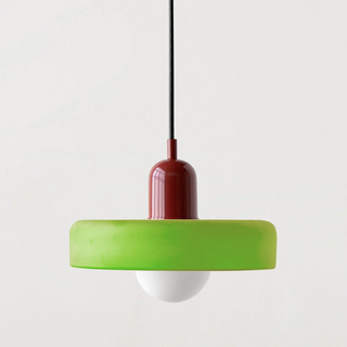 Suspension design moderne bicolore en verre coloré