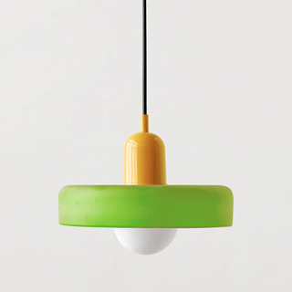 Suspension design moderne bicolore en verre coloré