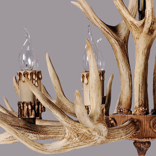 Suspension bois de cerf design en résine rustique