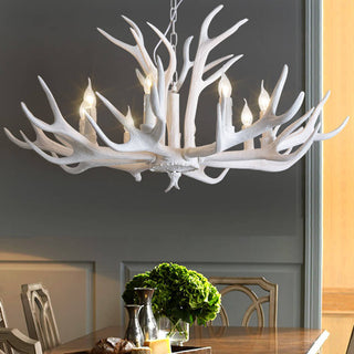 Suspension bois de cerf design en résine rustique