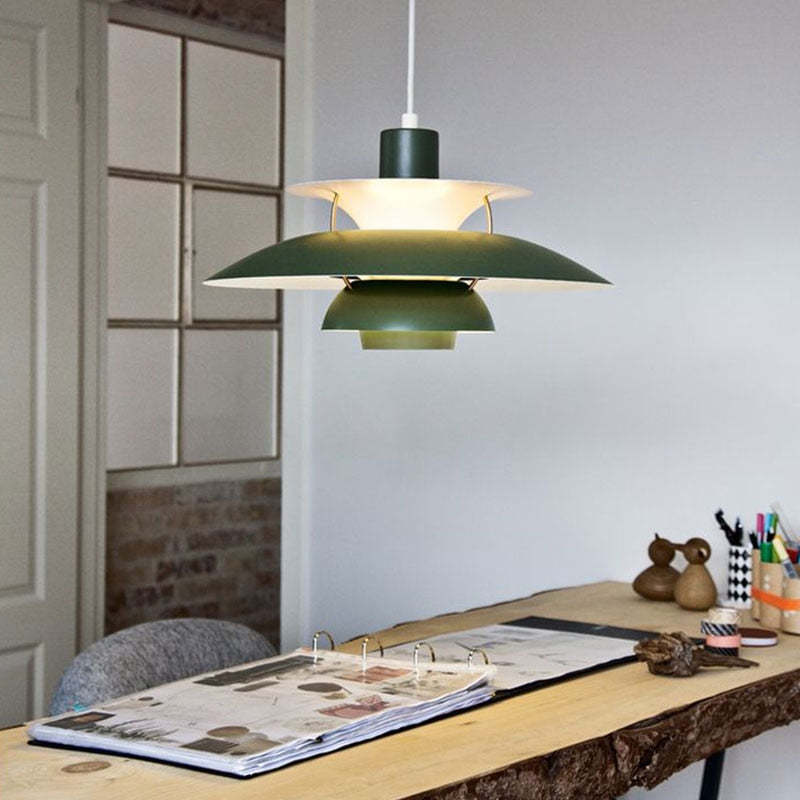 Suspension design scandinave LED métal multicouches