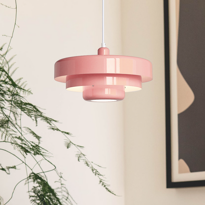 Suspension design moderne métal multicouches colorée