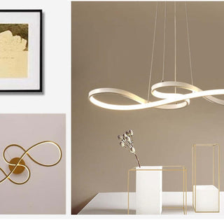 Suspension LED design infini en métal doré moderne