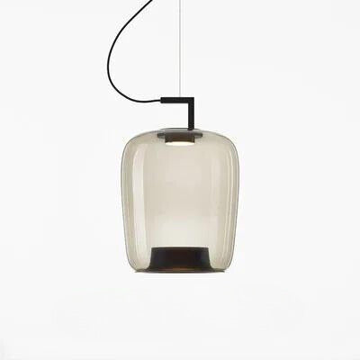 Suspension design en verre coloré et métal noir