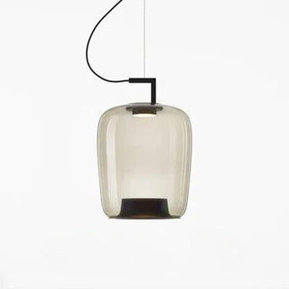 Suspension design en verre coloré et métal noir