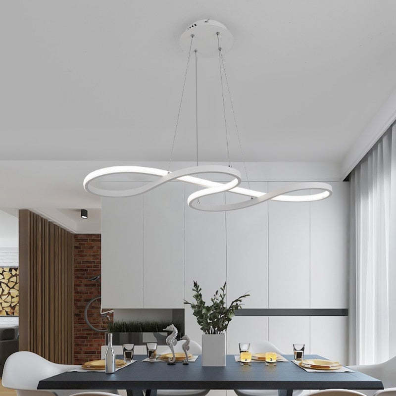 Suspension LED design infini en métal doré moderne