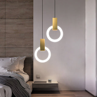 Suspension LED design anneau nordique en métal
