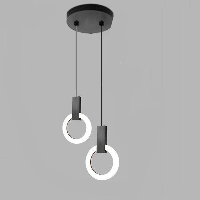 Suspension LED design anneau nordique en métal