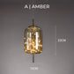 Suspension design moderne verre fumé et LED dorées