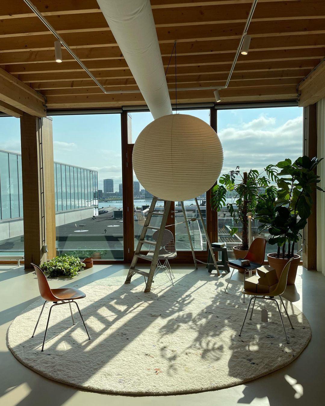 Suspension japonaise boule papier design moderne