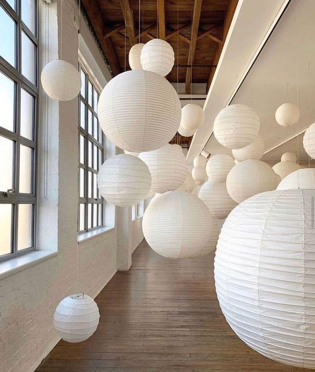 Suspension japonaise boule papier design moderne