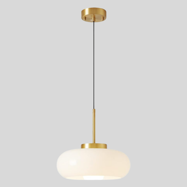 Suspension moderne verre et cuivre design Halvin