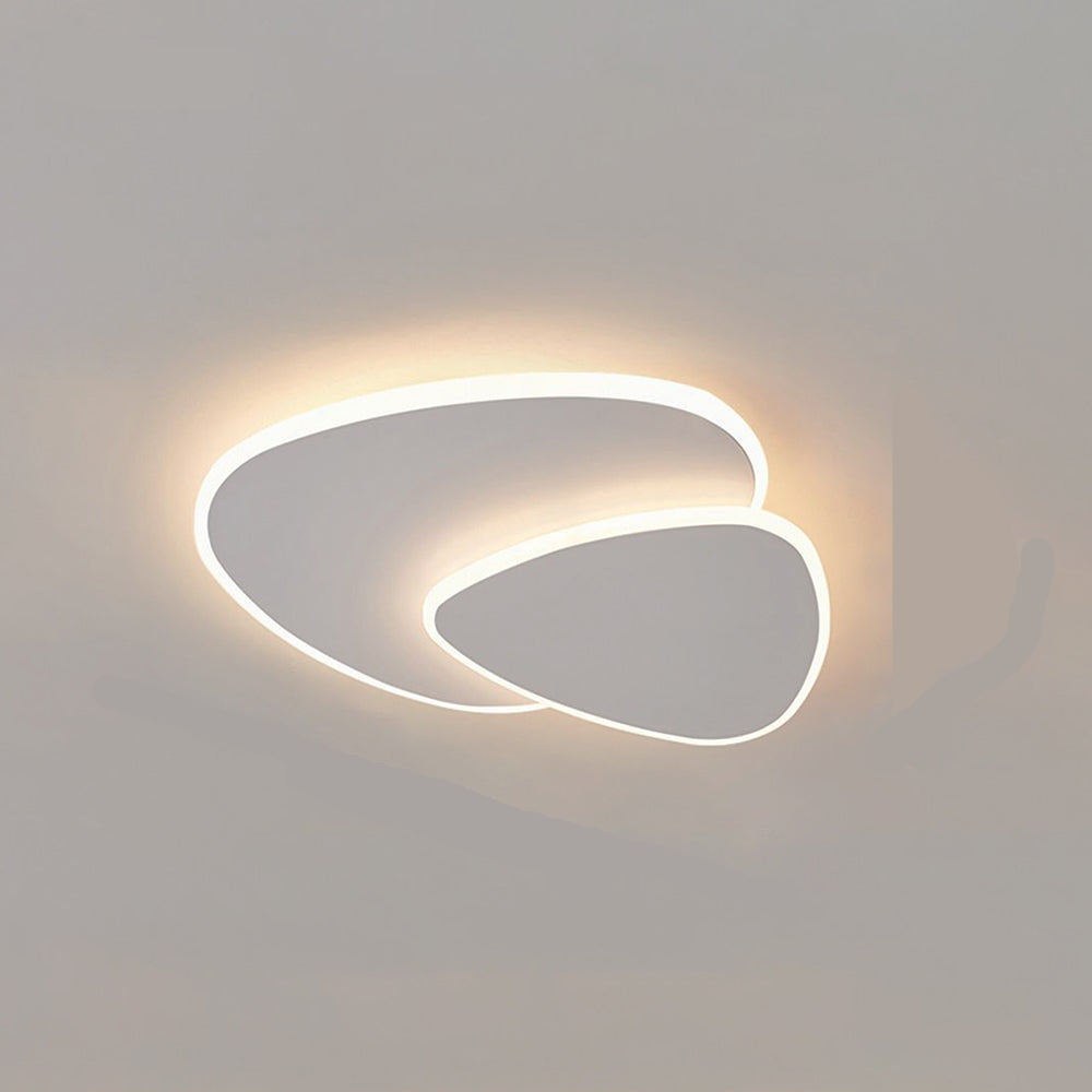 Plafonnier LED design moderne blanc double ellipse