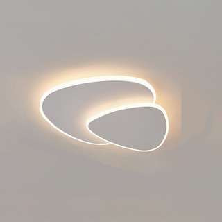 Plafonnier LED design moderne blanc double ellipse