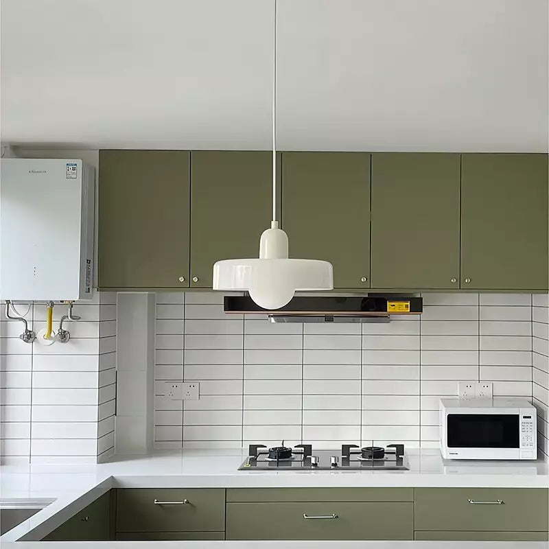 Suspension design moderne bicolore en verre coloré