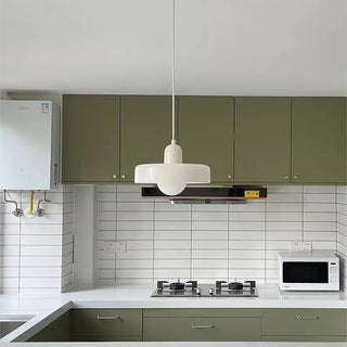 Suspension design moderne bicolore en verre coloré