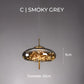 Suspension design moderne verre fumé et LED dorées