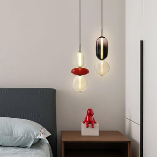 Suspension design en verre coloré modulable LED