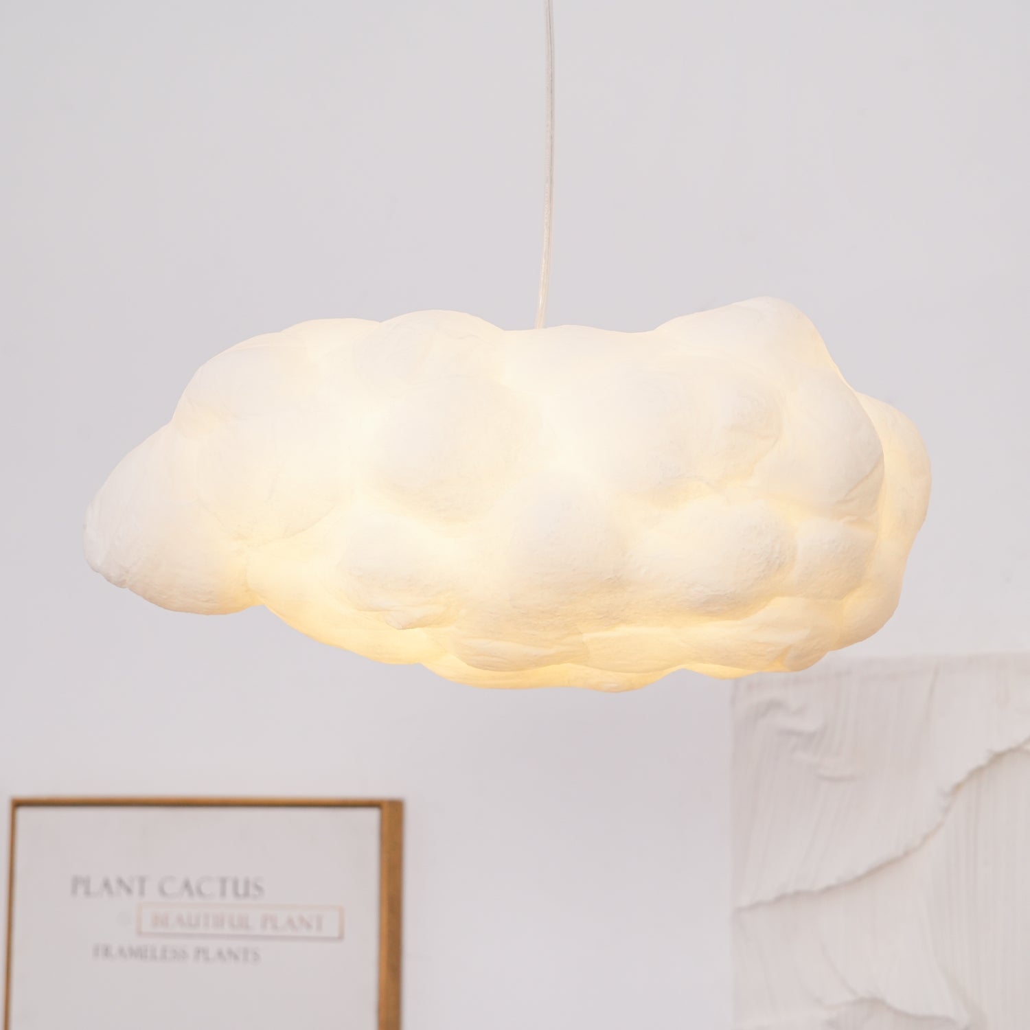Suspension design nuage lumineux en fibre moderne